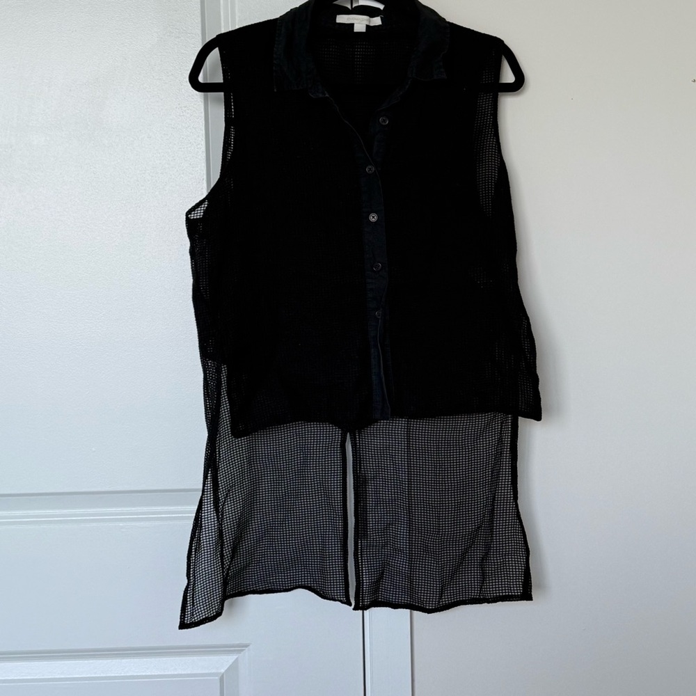 Jonathan Simkhai Black Mesh Detail Blouse